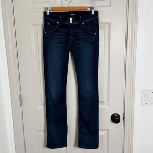Hudson Beth Baby Boot Jeans Womens 27 Dark Wash Low Rise Flap Pocket Y2K